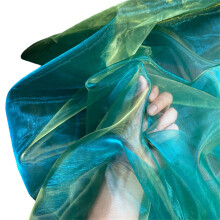 Gradient Organza Cloth 50x140cm Metallic Color Tulle-Misty blue
