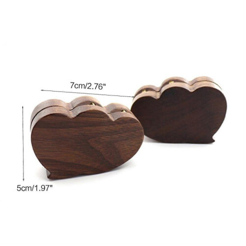 (Dark gray) Heart Shaped Proposal Engagement Ring Boxes Wood Ring Bearer for Proposal Wedding Ring Box Rustic Ring Container  Dark gray 2