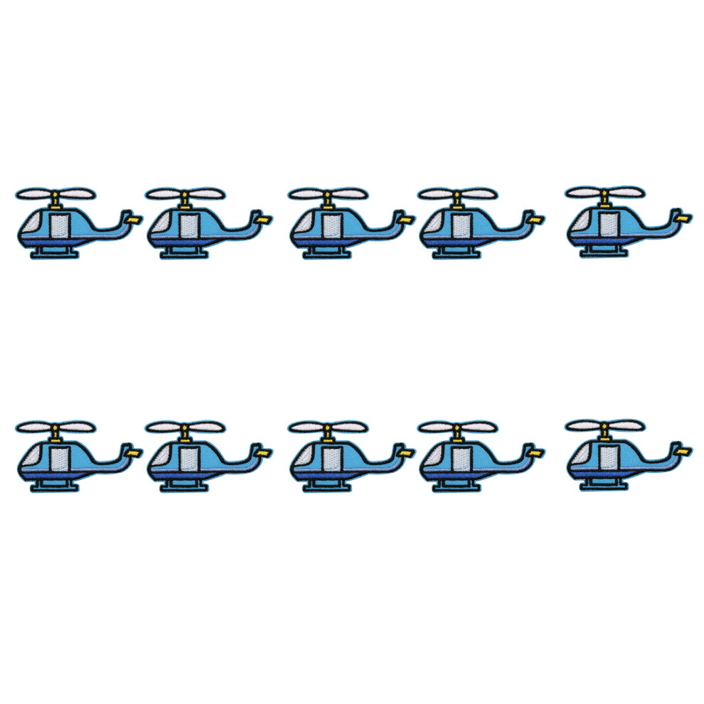 10Pcs Cartoon Vehicle Embroidery Appliques for-helicopter