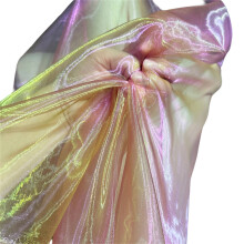 Metallic Color Organza Fabric 50x140cm For-Golden to pinkish pu
