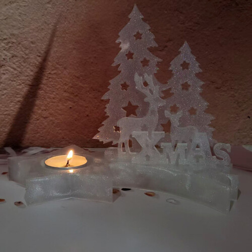 Kerzenständer Silikonform Weihnachten Epoxidgussform 1