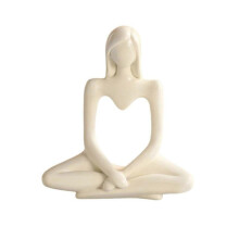(Creamy White) Artistic Figurine Abstract Sculpture Minimalists Home Decoration Resin Craft For Study Room Shelf Desktop Display Grey