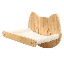 Cat Wall Shelves and Hammock Set Load-Bearing Wood Wall Mounted Multi Level Perch Sleeping and Scratching