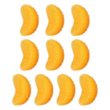(orange segment) 10PCS Simulated Fruit Model, Kiwifruit Slices Dragon Fruit Orange Petals Fake Model for Photography