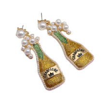 (2) Stylish Carnivals Theme Earrings Champagne Stud Earrings Jewelry Great Gift for Women Perfect for Any Occasion Accessory Multicolor