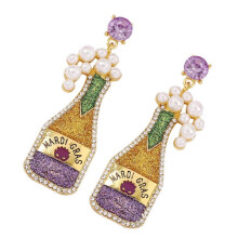 (3) Stylish Carnivals Theme Earrings Champagne Stud Earrings Jewelry Great Gift for Women Perfect for Any Occasion Accessory Multicolor