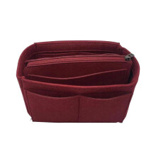 (30x17x18, Wine Red) New Arrive Travel Organizer Handbag Felt Bag Tote Liner Purse Pouch Insert Women 3 Sizes