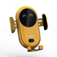 (yellow) Smart Car Wireless Charger Phone Holder Smart Automatic Sensor Car Phone Holder 25-26s