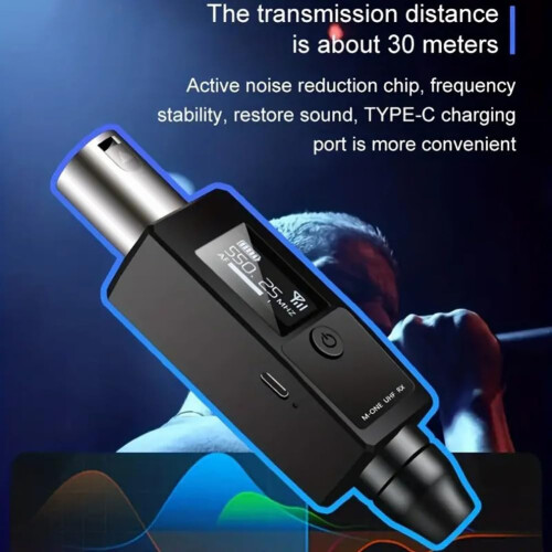 UHF Wireless Microphone Transmitter Receiver XLR System For 48V Condenser Mics 1