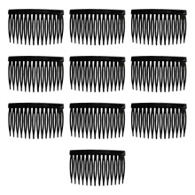 (Black) Hair Side Comb Twist Comb Plastic Hair Comb For Adults Children Headwear Accessory 14 Teeth Design