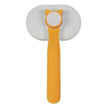 (white orange) Self Cleaning Slickers Brush Easy to Clean Grooming Comb for All Hair Types Cats Dog Massage Brushes Keeping Fur Healthy white orange