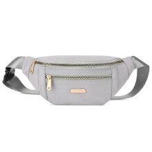 (Gray) Fanny Packs Crossbody Bag Women's Chest Bags Travel Nylon Waist Sling Purse Fashion Phone Pouch for Men Women Gray