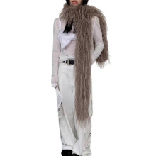 (brown) Furry Plush Collar Scarf for Women Teens Thicken Warm Neck Wrap All Matching Shawl Cold Weather Casual Wear Collar Scarf White