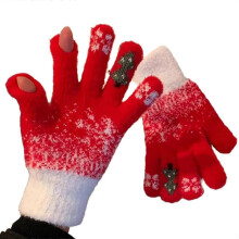 (Red) Screentouch Gloves for Autumn Winter Warm Liner Gloves for Female Girl Christmas Hand Warmer Women Daily Wear Handwear Red