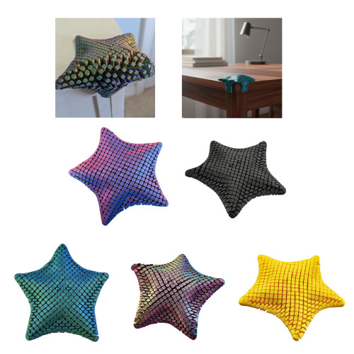 3D-geprinte zeesterren, 3D-geprinte dierenfidgety-Geel 10 2