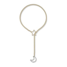 (Gold) Women Punk Rock Slip Chain Necklace Heart O Rings Embellishments Adjustable Y Shape Designs for Daily Casual Wear silver gold silver