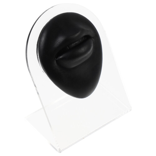 2Pcs Supple Silicone Mouth Model Black for Student Pierce Practice