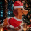 Met de hand geschilderd langbenig beeldje kerstversiering hars 4