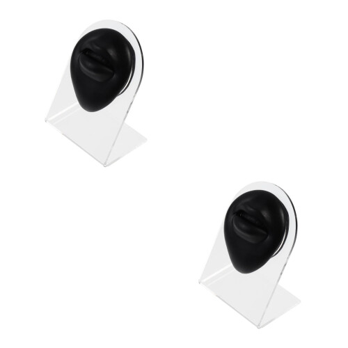 2Pcs Supple Silicone Mouth Model Black for Student Pierce Practice 2