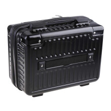 (Black) 14inch Multifunctional Lady's Cosmetic for Case Travel Hand Luggage Portable Carrying Makeup Bag Suitcase White