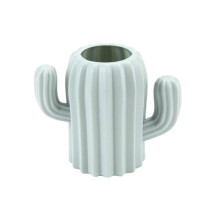 (Green) Cactus Desktop Organizer Pencil Pen Holder Container Brush Pot Stationery Office White