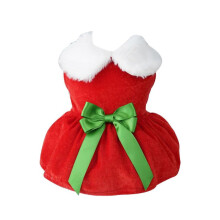 (XL, bow tie) Kitten Christmas Costume Santa Claus Dresses Outfit Suit Fashion Pet Dog Dress Winter Fall Red Clothes Dog Photo Props XL