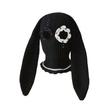 (Black) Halloween Balaclavas Long BunnyEar Hat Funny Beanies Hat Rabbit Ears Balaclavas BunnyBalaclava Long Ear Hat BunnyHat White