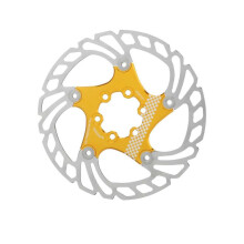 (gold) Bicycles Floating Disc Brake Rotor 140mm/160mm/180mm Stainless Steel Bicycles Rotor with 6 Bolts for Mountain Bicycles Red