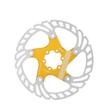 (gold) Bicycles Floating Disc Brake Rotor 140mm/160mm/180mm Stainless Steel Bicycles Rotor with 6 Bolts for Mountain Bicycles Red