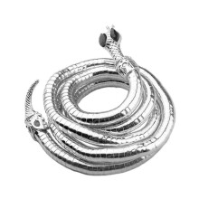(snake 1, Silver) Adjustable Punk Snake Choker Bendable Snake Necklace Flexible Twisty Multi-purpose Necklace Bracelets Gothic Jewelry