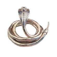 (cobra 3, Silver) Adjustable Punk Snake Choker Bendable Snake Necklace Flexible Twisty Multi-purpose Necklace Bracelets Gothic Jewelry