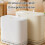 Poubelle durable avec couvercle bloquant les odeurs-gris blanc 6