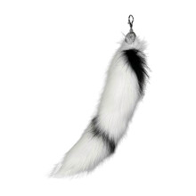 (Black) 40cm Long Animal Tail Keychain Faux Furs Pendant for Car Keys and Bags Stylish Accessory for Handbags and Backpacks Watermelon Red