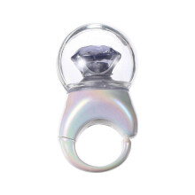 (White) Small LED Light Rings for Concerts and Event Portable for Fan Supporting Their Idol With Long Time Use Battery White