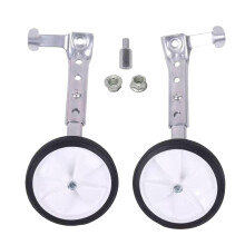 Kids Bike Training Wheels Adjustable Bicycle Stabilizers For Boys And Girls Easy Install Silver