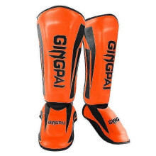 (M, Fluorescent Orange) Muay Thai Protection Pads Shockproof Sponge Sports Guard for Kickboxing/MMA Training and Sparring 25-26s