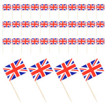 200Pcs Multi-Color Paper Wooden Toothpick Flags for Cake Party Decor