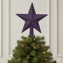 Fig Purple Christmas Tree Topper Star Glitter 19cm