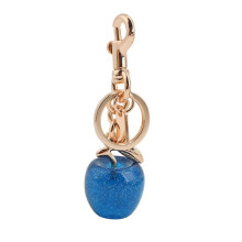 (light gold) Stylish Blue Apples Key Chain Ornament Versatile Blue Apples Keychain Accessory Compact Key Holder with Charm for Gift silver