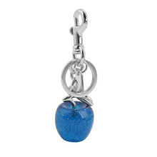 (silver) Stylish Blue Apples Key Chain Ornament Versatile Blue Apples Keychain Accessory Compact Key Holder with Charm for Gift silver
