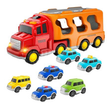 (H) 1 Set Kids Carrier Truck Toy with Music Light Inertial Drive Educational Transport Car Toddlers Boys 25-26s