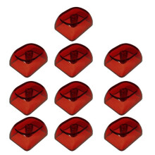 (Red) 10Pcs Transparents PC Keycaps Mechanical Keyboards Keycaps Blank Backlits Keycaps For Switches Mechanical Keyboards Transparent color