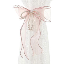 (Pink 1) Beaded Bows Curtain Holdbacks With Butterfly Design Ideal For Modern Homes Interiors Easy Installation And Long last Wine red