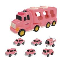 (F) 1 Set Kids Carrier Truck Toy with Music Light Inertial Drive Educational Transport Car Toddlers Boys 25-26s