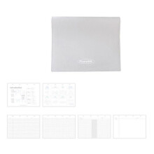 (Grey) Refillable Binder Planner Leather Journal Notebook, Undated Appointment Book Journal Notebook for Notes Plans Mind Map Milk tea color