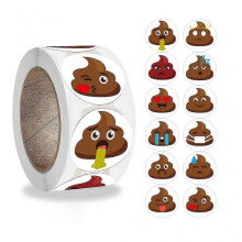 Multifunctional Poop Stickers 500pcs/roll Fun Wrap Tags Halloween Xmas Supplies 25-26s