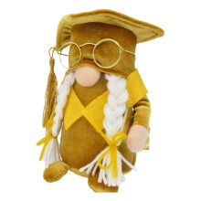 (Womens model) Graduation Season Gnome Scholarly Doctorial Hat Decorative Hat Face less Doll Decorations for Holiday Party Decorations