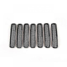 (black) Car Grills Mesh Front Insert Grille Decoration Cover Trim For Jeep Wrangler Tj 1997-2006 Car Exterior Accessories Boris 25-26s