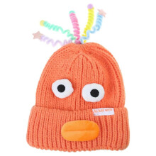 (orange) Adorkable Unisex Beanie Hat Girls Full Lips Style Photo Props Versatile Baggy Cap Hat for Autumn and Winter Yellow