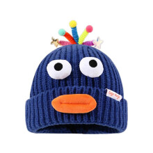 (sapphire) Adorkable Unisex Beanie Hat Girls Full Lips Style Photo Props Versatile Baggy Cap Hat for Autumn and Winter Yellow